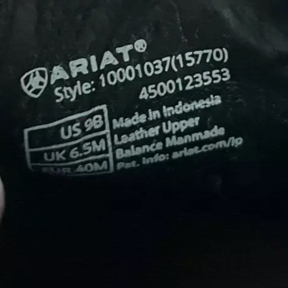 Ariat Ladies Heritage Western Black R Toe Deertan Boot Size 9 - Picture 10 of 10